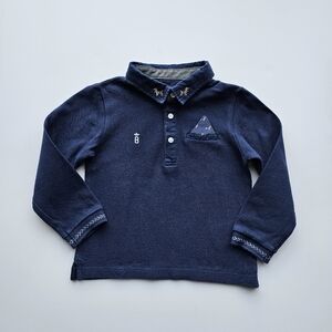 Mayoral Boys Navy Blue Embroidered Polo Shirt